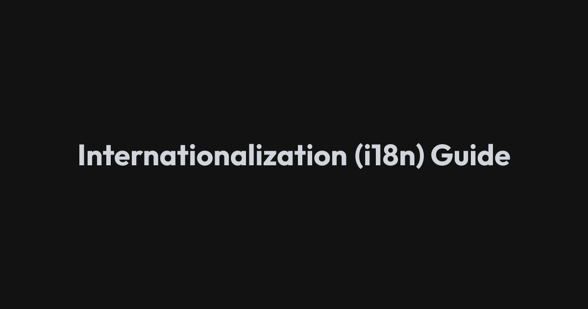 Internationalization (i18n) Guide